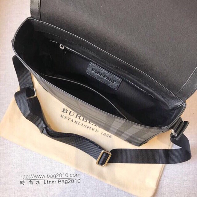 Burberry專櫃新款包包 巴寶莉London格紋2019新款信使包男士單肩斜挎包  db1029
